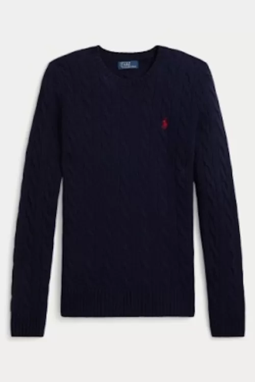 MAGLIA GIROCOLLO IN LANA E CASHMERE A TRECCE