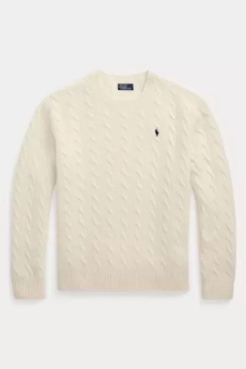 Girocollo in lana e cashmere a trecce