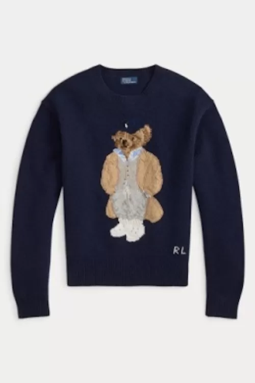 Maglia Polo Bear in lana e cashmere