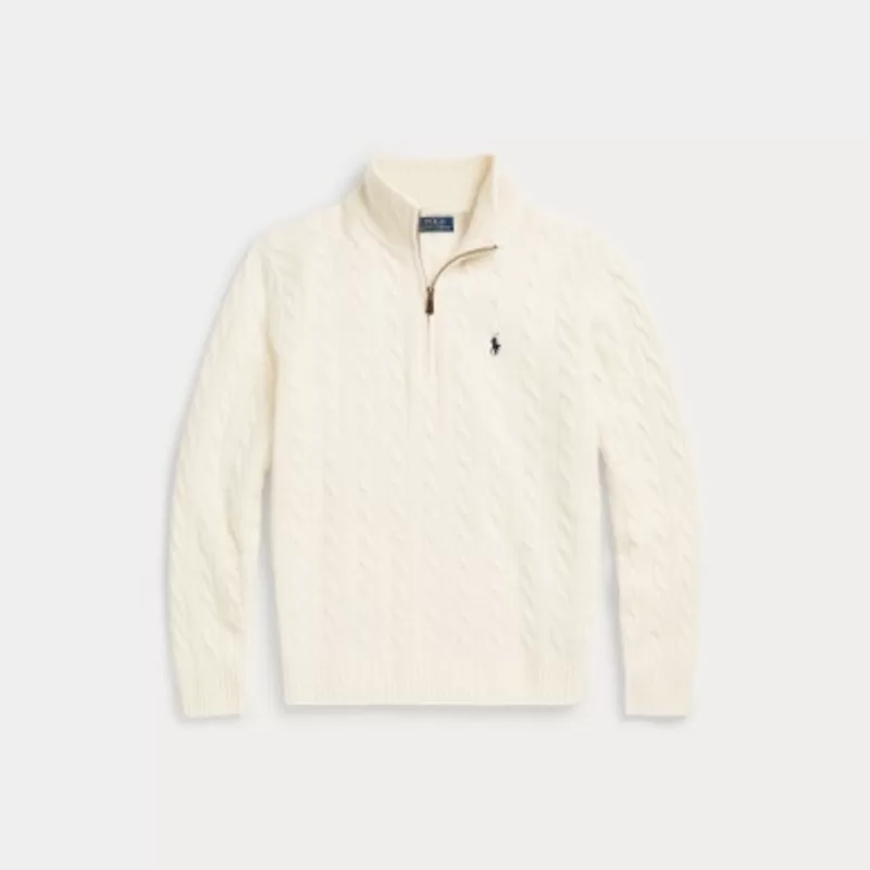 Maglia in lana e cashmere a trecce