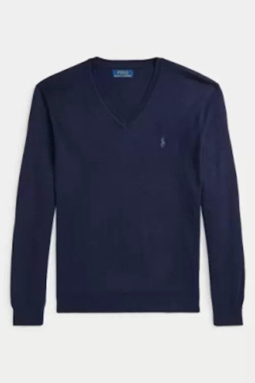 Maglia in lana lavabile Slim-Fit a V